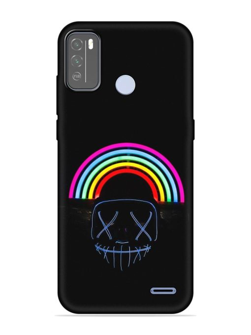 Mask Rainbow Embossed Soft Silicone Case for Micromax In 1B