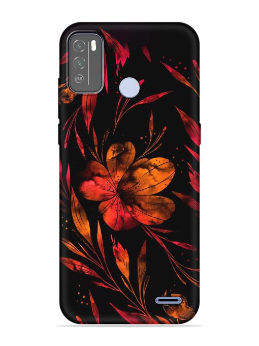 Red Flower Painting Embossed Soft Silicone Case for Micromax In 1B