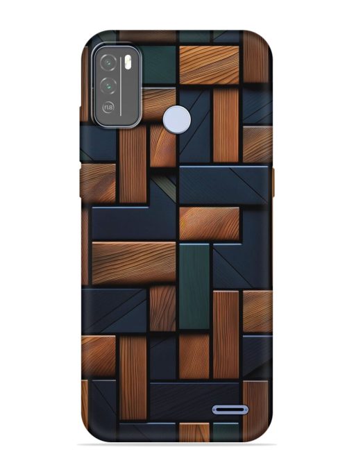 Wooden Background Cubes Embossed Soft Silicone Case for Micromax In 1B