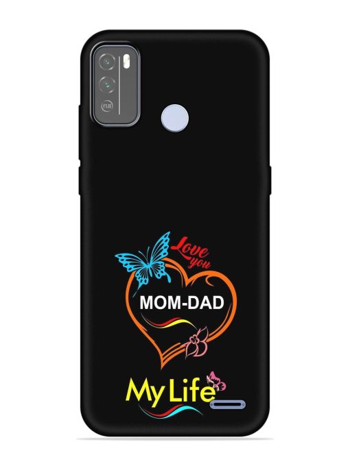 Love You Mom Dad Embossed Soft Silicone Case for Micromax In 1B Zapvi