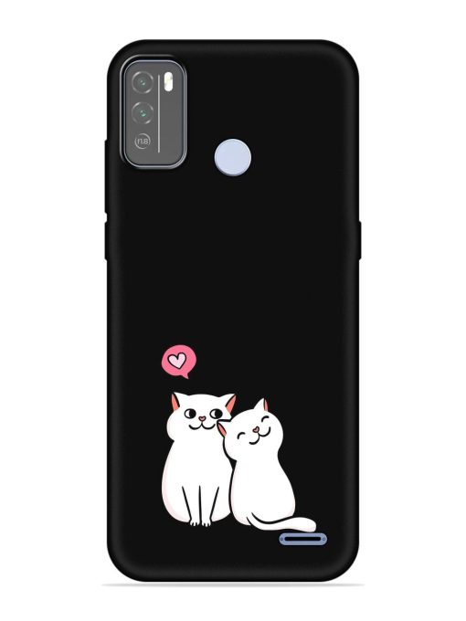 Cute Loving Cats Embossed Soft Silicone Case for Micromax In 1B Zapvi