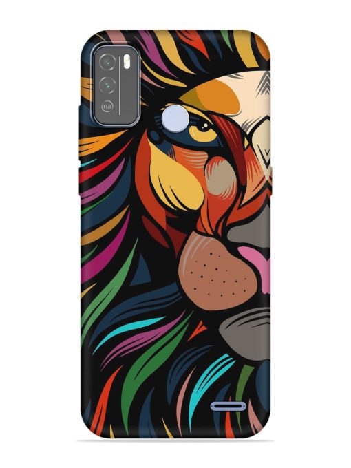 Trippy Lion Art Embossed Soft Silicone Case for Micromax In 1B