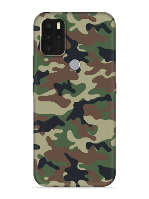 Army Military Camouflage Dark Green Embossed Soft Silicone Case for Micromax In Note 1 Zapvi