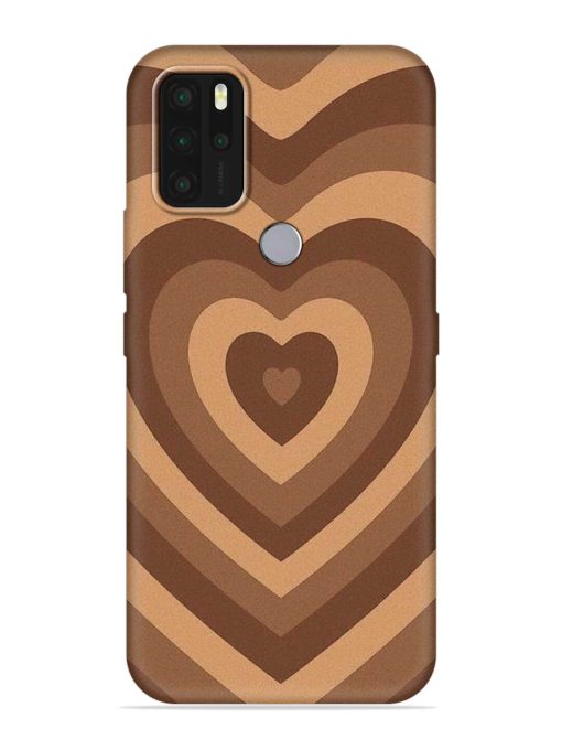 Brown Heart Embossed Soft Silicone Case for Micromax In Note 1 Zapvi