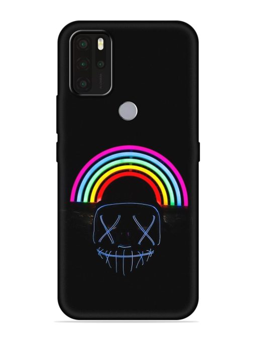 Mask Rainbow Embossed Soft Silicone Case for Micromax In Note 1 Zapvi