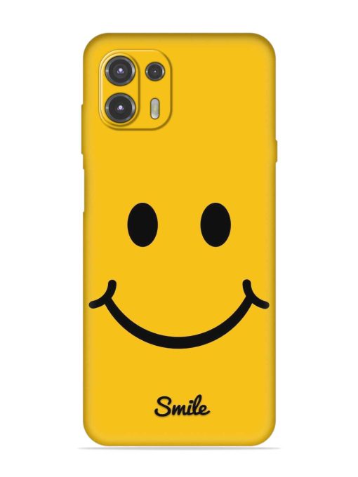 Yellow Smiley Embossed Soft Silicone Case for Motorola Edge 20 Fusion Zapvi