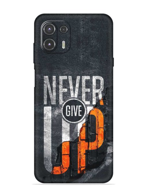 Never Give Up Embossed Soft Silicone Case for Motorola Edge 20 Fusion Zapvi