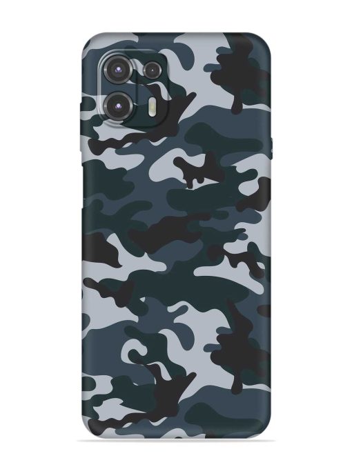 Dark Blue Army Military Art Embossed Soft Silicone Case for Motorola Edge 20 Fusion Zapvi