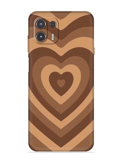 Brown Heart Embossed Soft Silicone Case for Motorola Edge 20 Fusion
