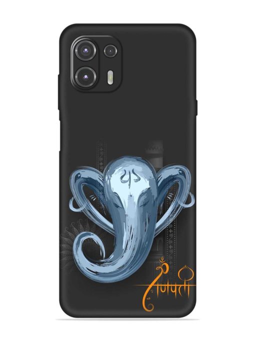 Illustration Lord Ganpati Embossed Soft Silicone Case for Motorola Edge 20 Fusion Zapvi