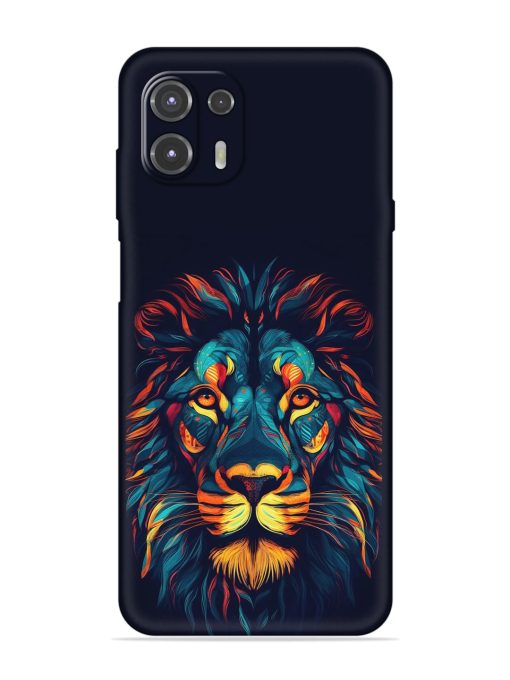 Colorful Lion Embossed Soft Silicone Case for Motorola Edge 20 Fusion