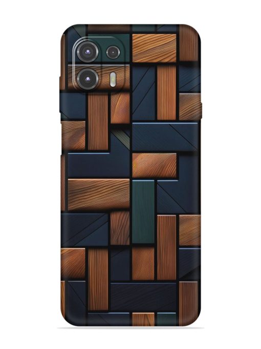 Wooden Background Cubes Embossed Soft Silicone Case for Motorola Edge 20 Fusion