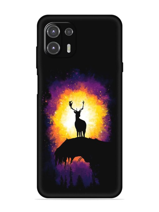 Elk Animal Art Embossed Soft Silicone Case for Motorola Edge 20 Fusion