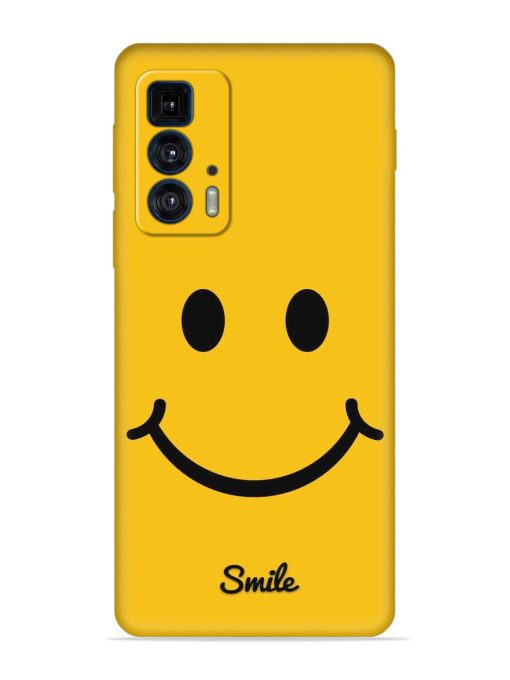 Yellow Smiley Embossed Soft Silicone Case for Motorola Edge 20 Pro Zapvi