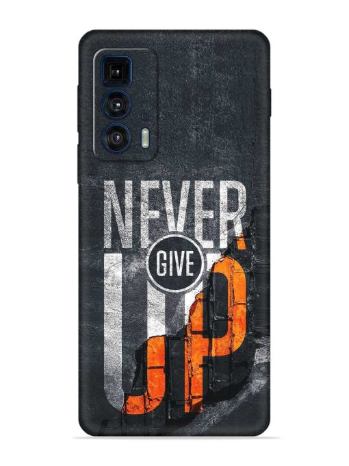 Never Give Up Embossed Soft Silicone Case for Motorola Edge 20 Pro Zapvi