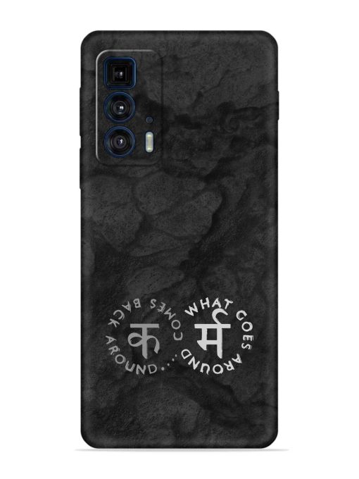 Karma Hindi Word Embossed Soft Silicone Case for Motorola Edge 20 Pro Zapvi