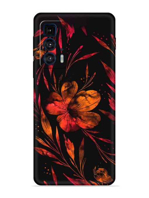 Red Flower Painting Embossed Soft Silicone Case for Motorola Edge 20 Pro Zapvi