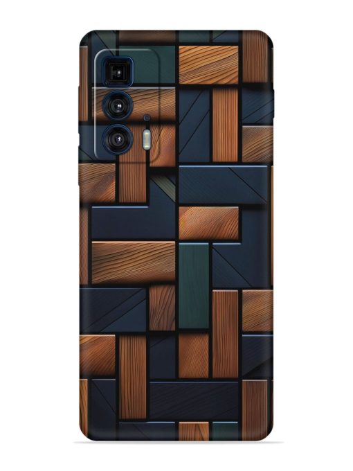 Wooden Background Cubes Embossed Soft Silicone Case for Motorola Edge 20 Pro