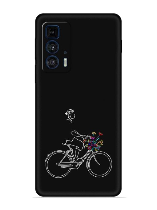 Minimalist Cycle Art Embossed Soft Silicone Case for Motorola Edge 20 Pro