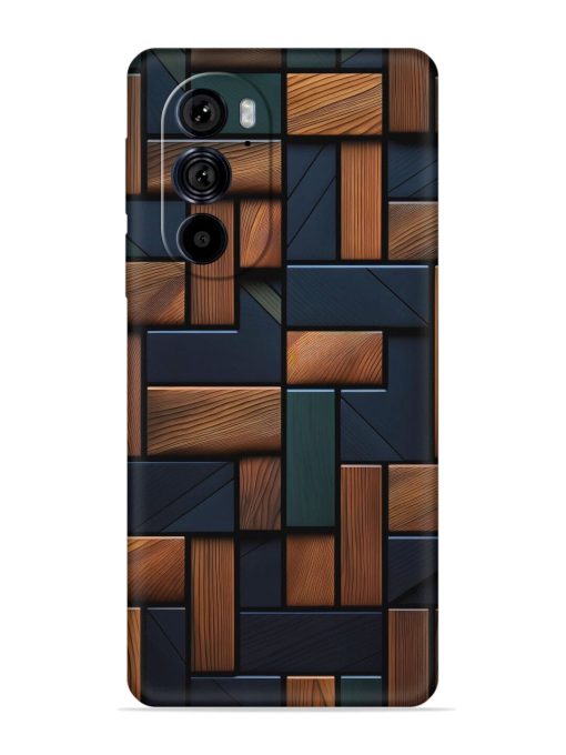 Wooden Background Cubes Embossed Soft Silicone Case for Motorola Edge 30 Pro