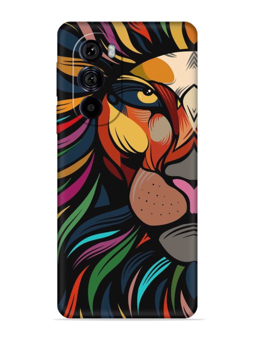 Trippy Lion Art Embossed Soft Silicone Case for Motorola Edge 30 Pro Zapvi