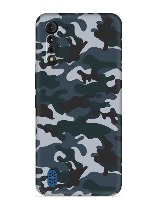 Dark Blue Army Military Art Embossed Soft Silicone Case for Motorola G8 Power Lite