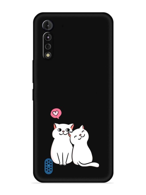 Cute Loving Cats Embossed Soft Silicone Case for Motorola G8 Power Lite