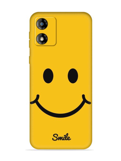 Yellow Smiley Embossed Soft Silicone Case for Motorola Moto E13