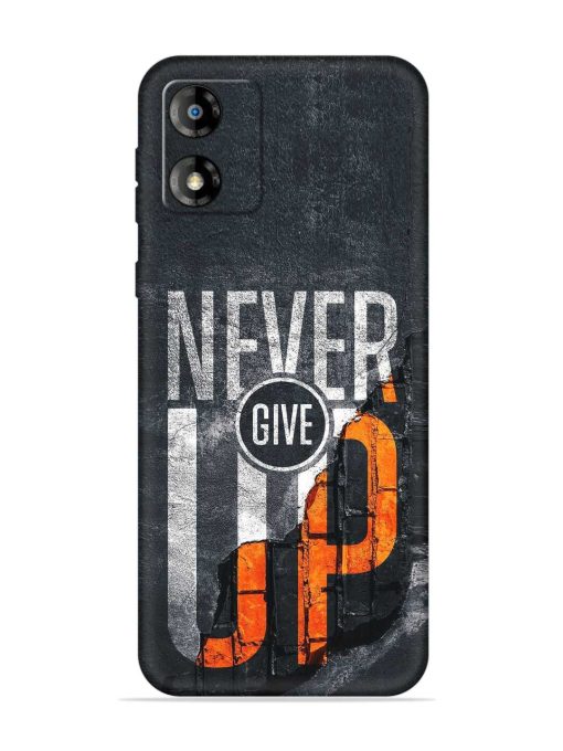 Never Give Up Embossed Soft Silicone Case for Motorola Moto E13 Zapvi