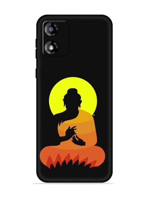 Buddha Art Black Embossed Soft Silicone Case for Motorola Moto E13