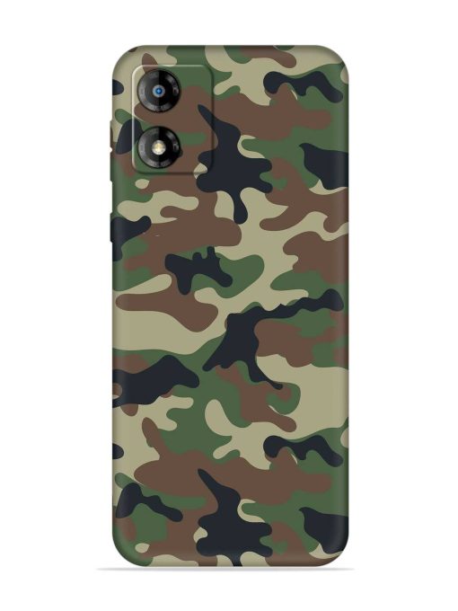 Army Military Camouflage Dark Green Embossed Soft Silicone Case for Motorola Moto E13 Zapvi