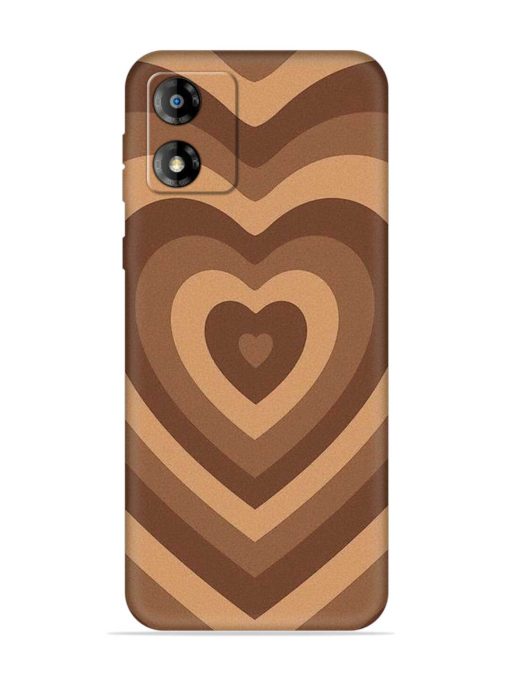 Brown Heart Embossed Soft Silicone Case for Motorola Moto E13