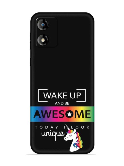 Inspirational Quote Unicorn Embossed Soft Silicone Case for Motorola Moto E13