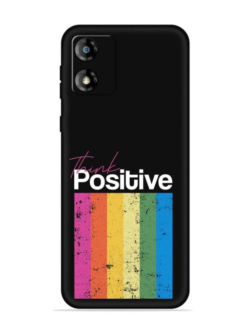 Think Positive Typography Embossed Soft Silicone Case for Motorola Moto E13 Zapvi