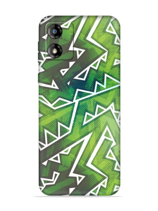 Green Graffiti Seamless Embossed Soft Silicone Case for Motorola Moto E13