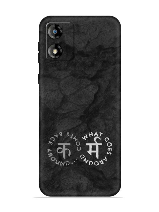 Karma Hindi Word Embossed Soft Silicone Case for Motorola Moto E13 Zapvi