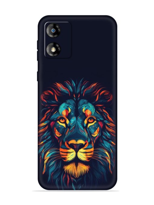 Colorful Lion Embossed Soft Silicone Case for Motorola Moto E13 Zapvi