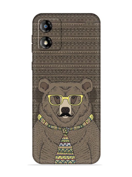 Grizzly Bear Embossed Soft Silicone Case for Motorola Moto E13 Zapvi