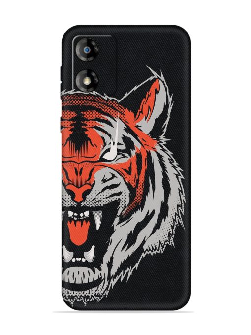 Tiger Aggression Embossed Soft Silicone Case for Motorola Moto E13