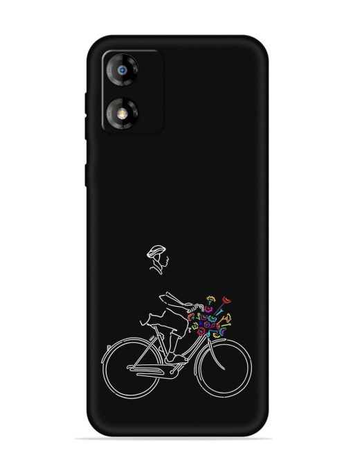 Minimalist Cycle Art Embossed Soft Silicone Case for Motorola Moto E13 Zapvi