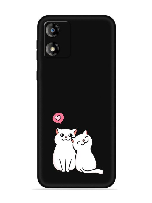 Cute Loving Cats Embossed Soft Silicone Case for Motorola Moto E13 Zapvi