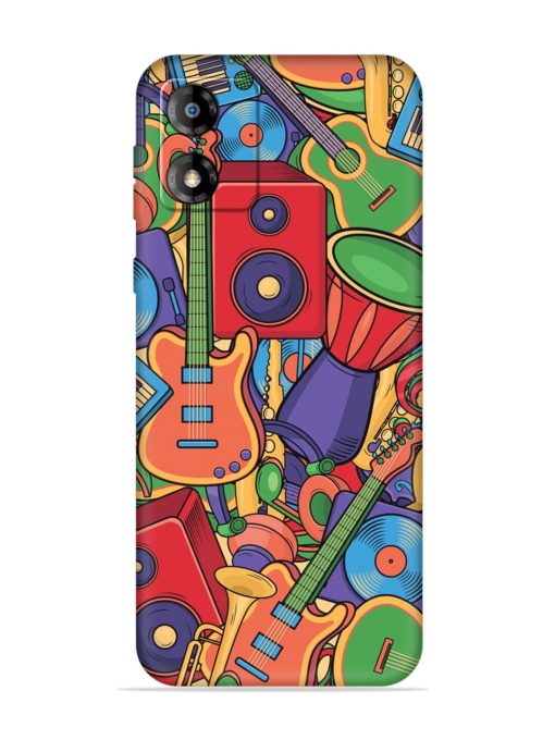 Colorful Music Art Embossed Soft Silicone Case for Motorola Moto E13 Zapvi