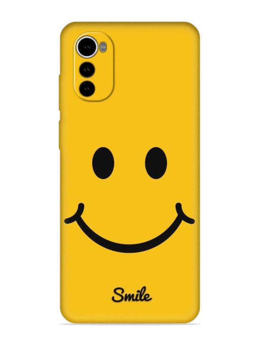 Yellow Smiley Embossed Soft Silicone Case for Motorola Moto E32S Zapvi