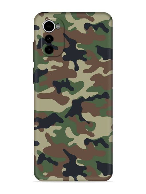 Army Military Camouflage Dark Green Embossed Soft Silicone Case for Motorola Moto E32S Zapvi