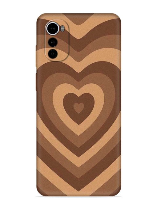 Brown Heart Embossed Soft Silicone Case for Motorola Moto E32S Zapvi