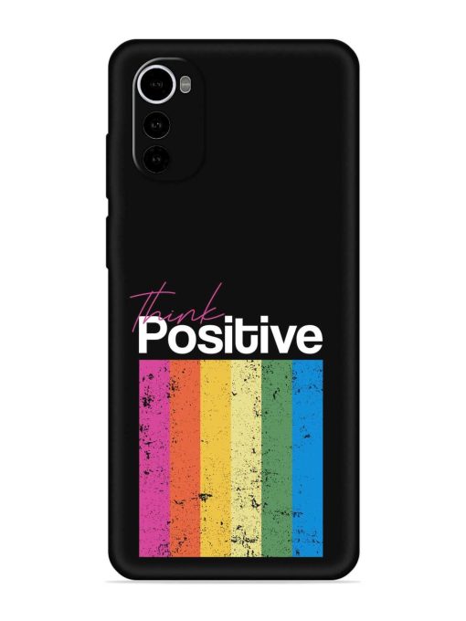 Think Positive Typography Embossed Soft Silicone Case for Motorola Moto E32S Zapvi