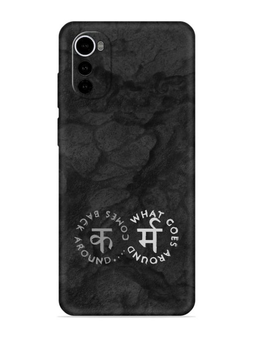 Karma Hindi Word Embossed Soft Silicone Case for Motorola Moto E32S Zapvi