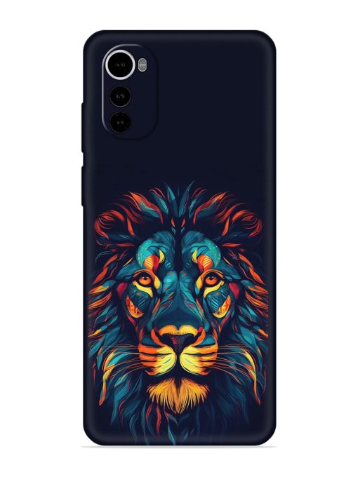 Colorful Lion Embossed Soft Silicone Case for Motorola Moto E32S Zapvi