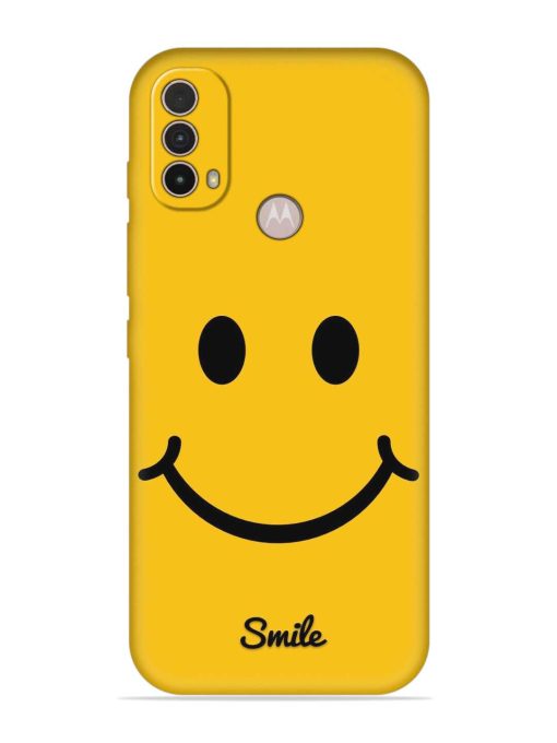 Yellow Smiley Embossed Soft Silicone Case for Motorola Moto E40 Zapvi