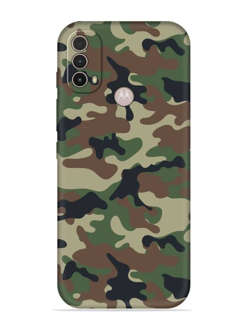 Army Military Camouflage Dark Green Embossed Soft Silicone Case for Motorola Moto E40